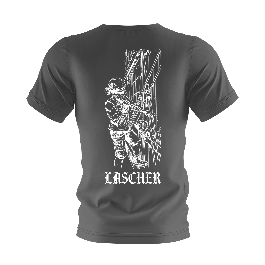 T-Shirt "Lascher" Steel Grey/Weiß