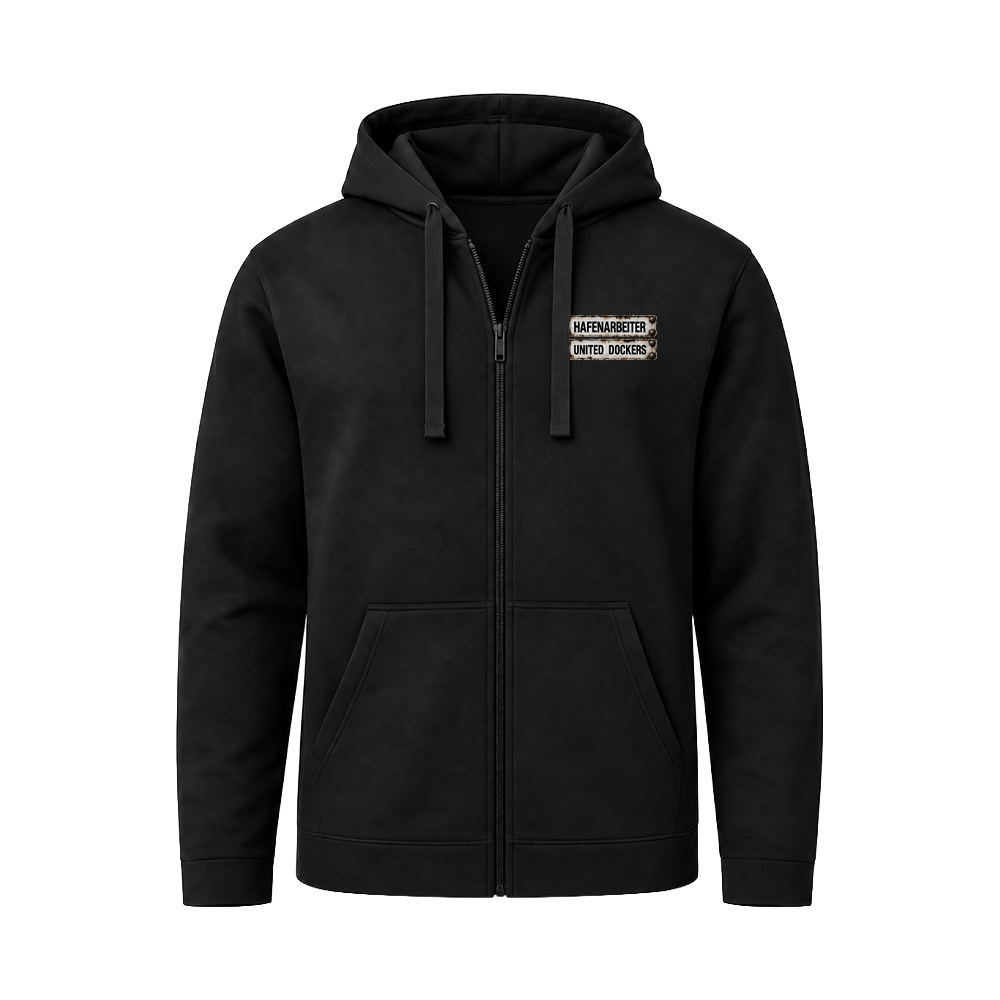 Hoody Zip "Brückenfahrer" Schwarz