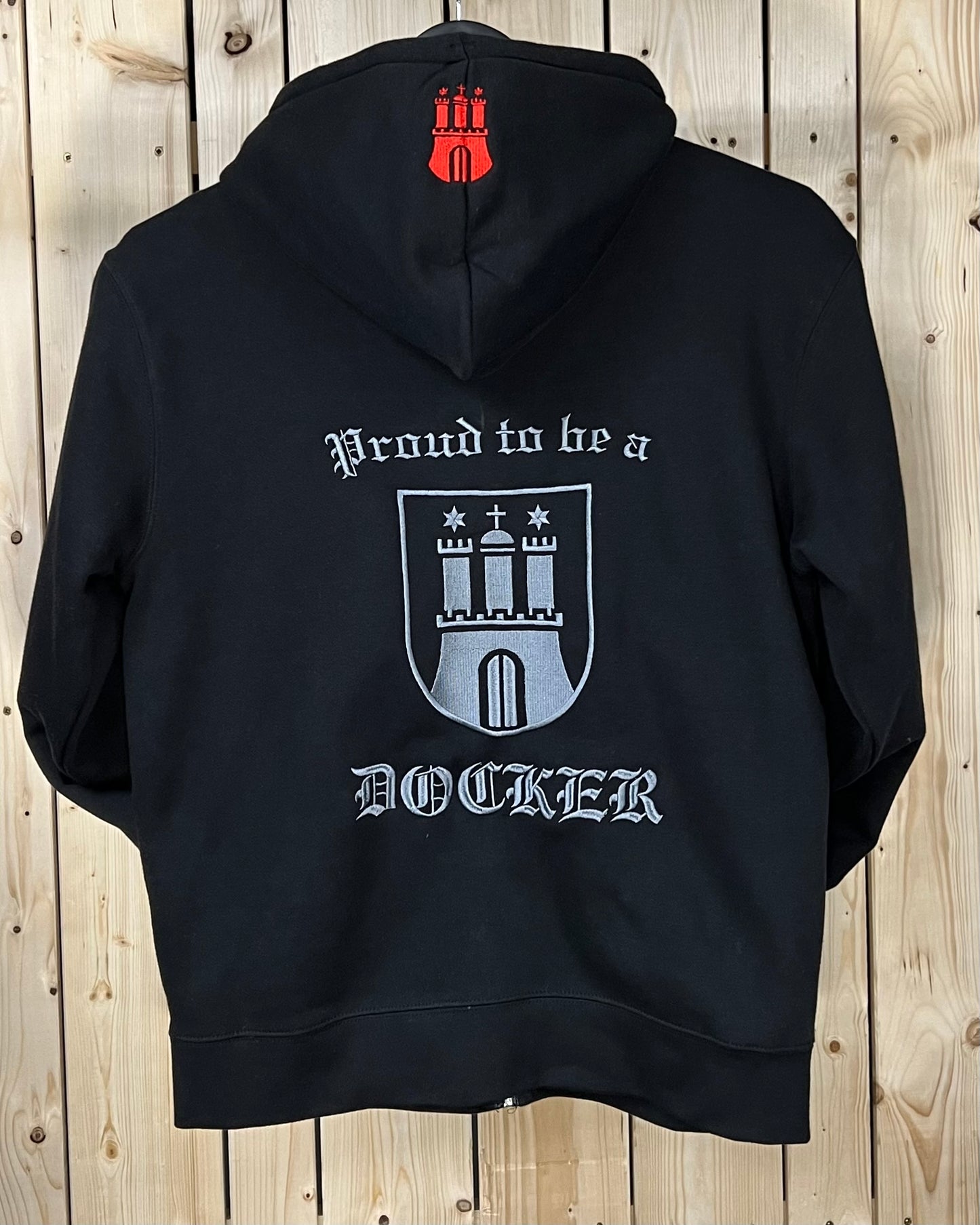 "PROUD TO BE A DOCKER" Gen.1 Zip Hoodie Schwarz