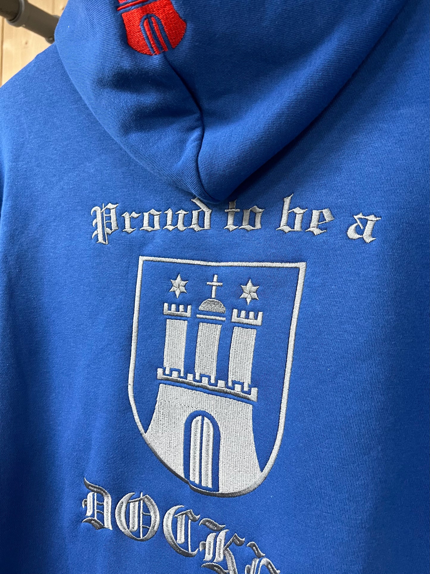 "PROUD TO BE A DOCKER" Gen.1 Zip Hoodie Royal Blau