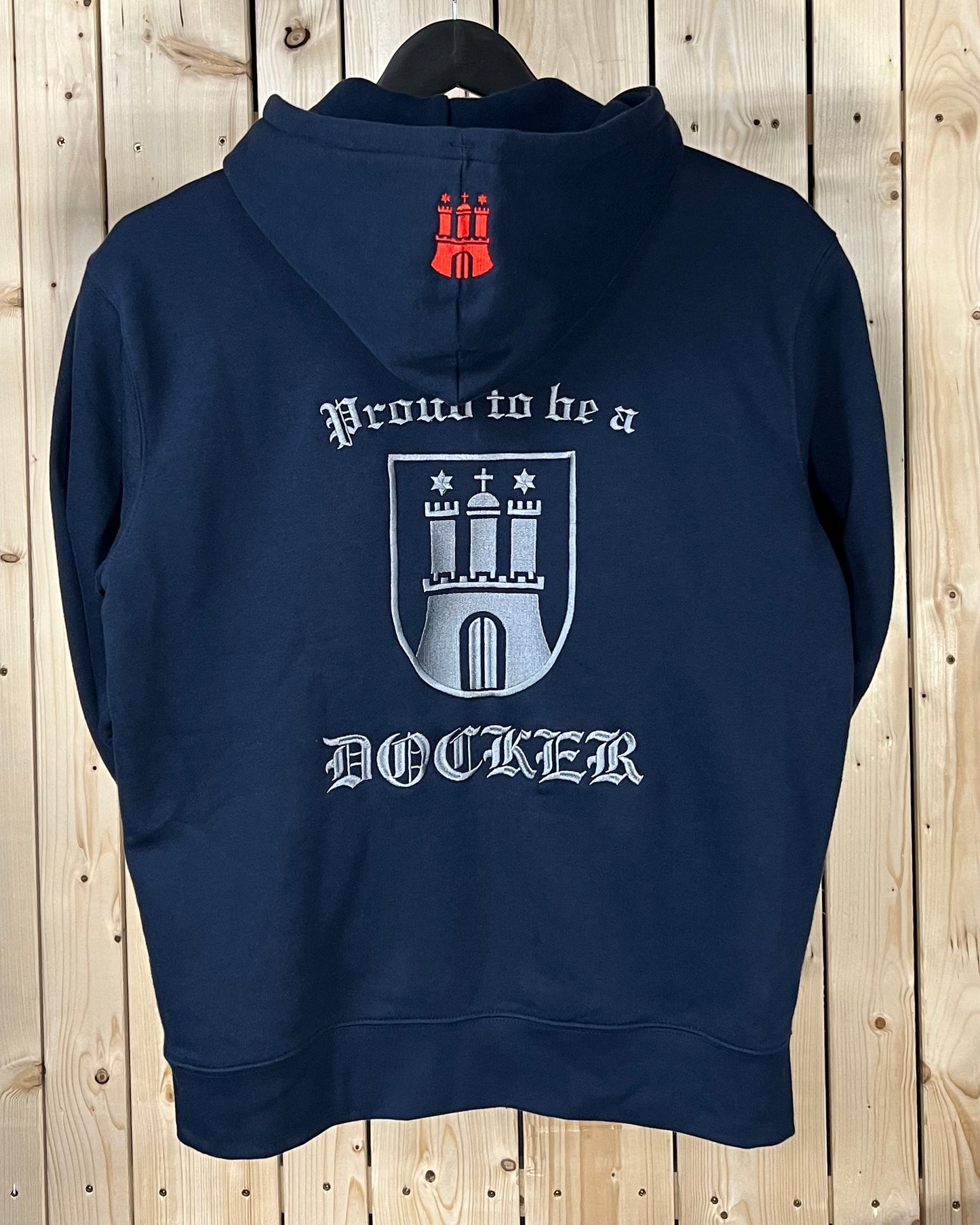 "PROUD TO BE A DOCKER" Gen.1 Zip Hoodie Blau