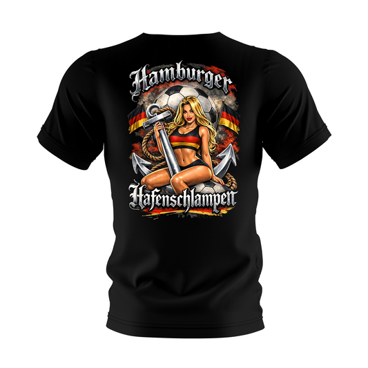 T-Shirt "Hafenschlampe Deutschland" Schwarz