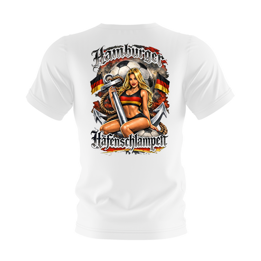 T-Shirt "Hafenschlampe Deutschland" Weiß