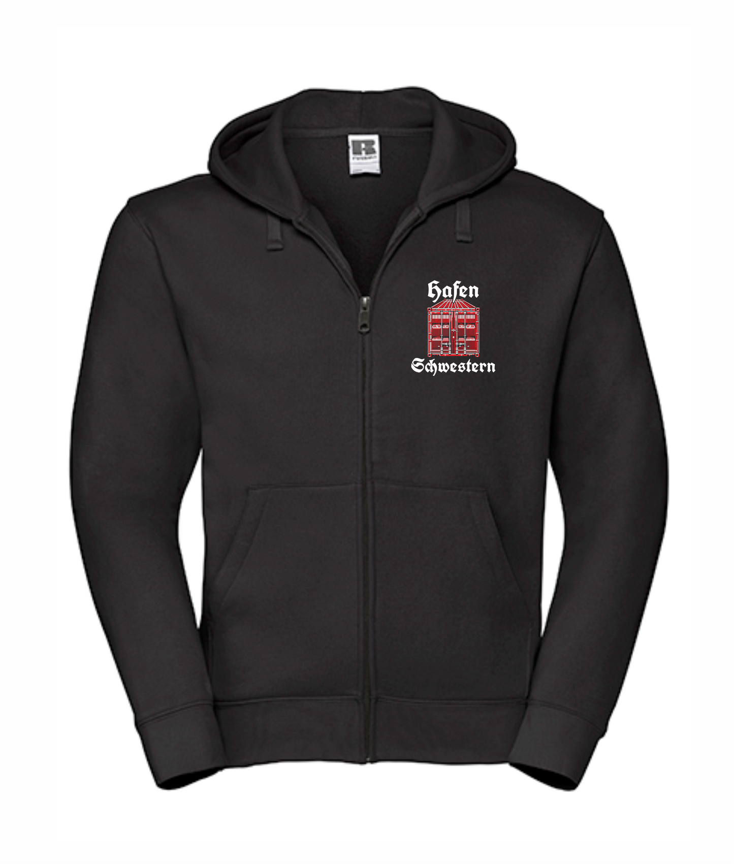 Hoodie Zip "Hafenschwestern" Schwarz