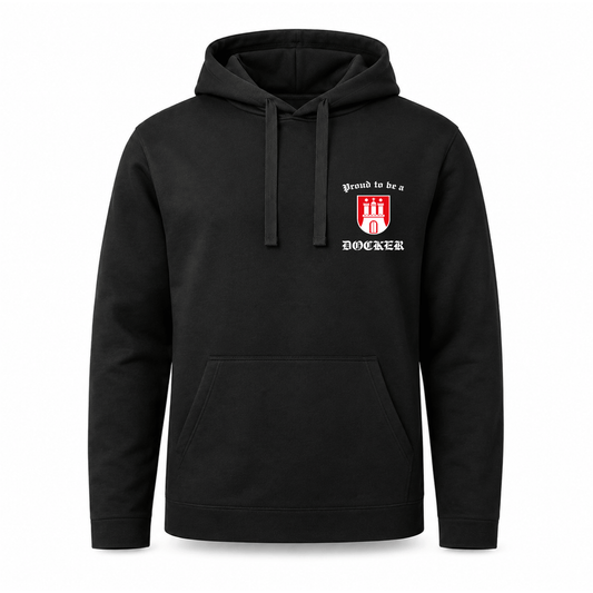 Hoodie ''Proudt to b a Docker'' Schwarz