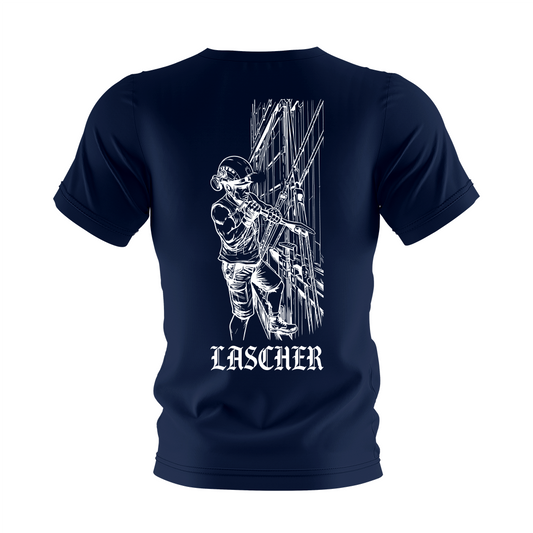 T-Shirt "Lascher" Navy/Weiß