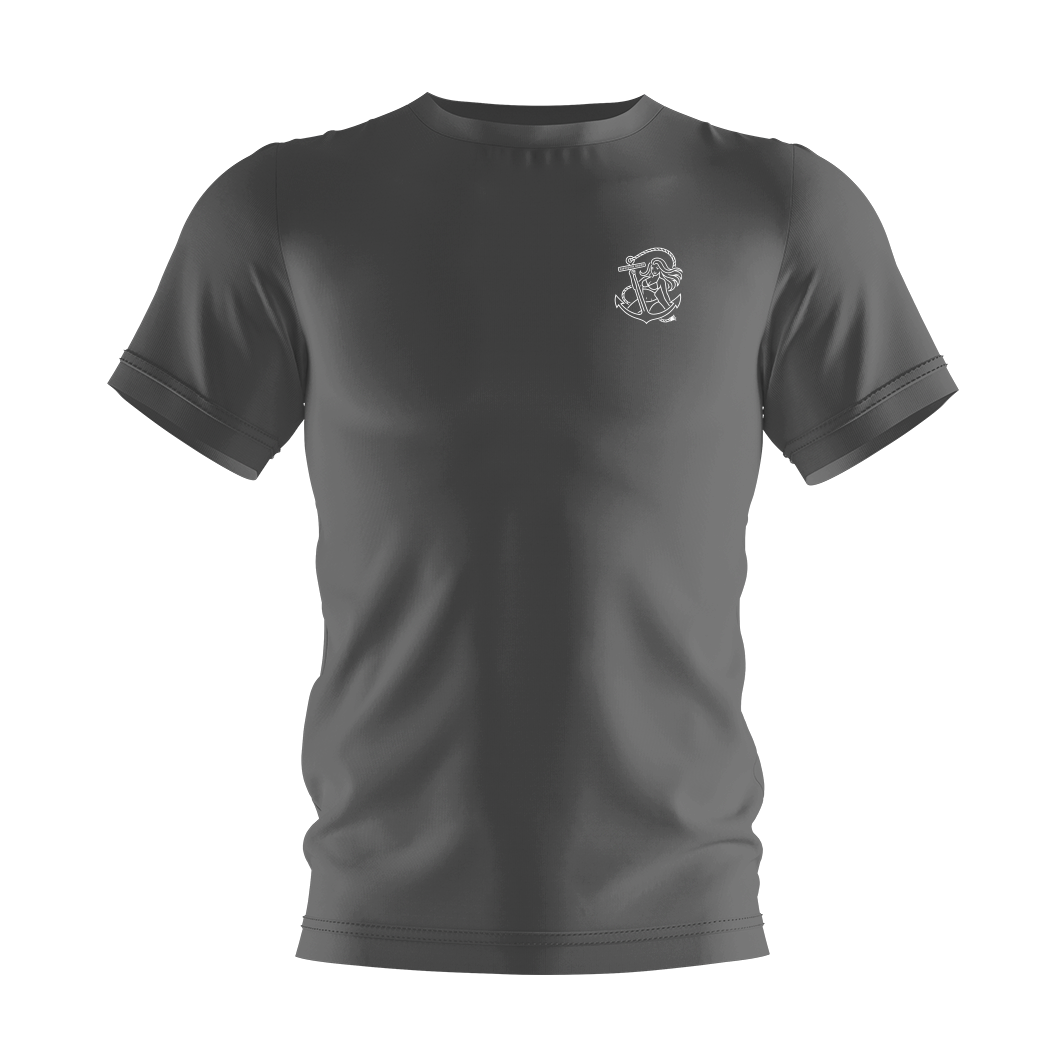 T-Shirt "Lascher" Steel Grey/Weiß