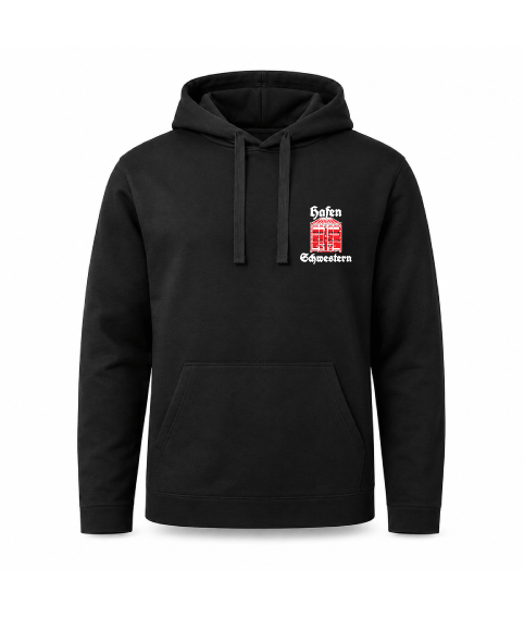 Hoodie Zip "Hafenschwestern" Schwarz